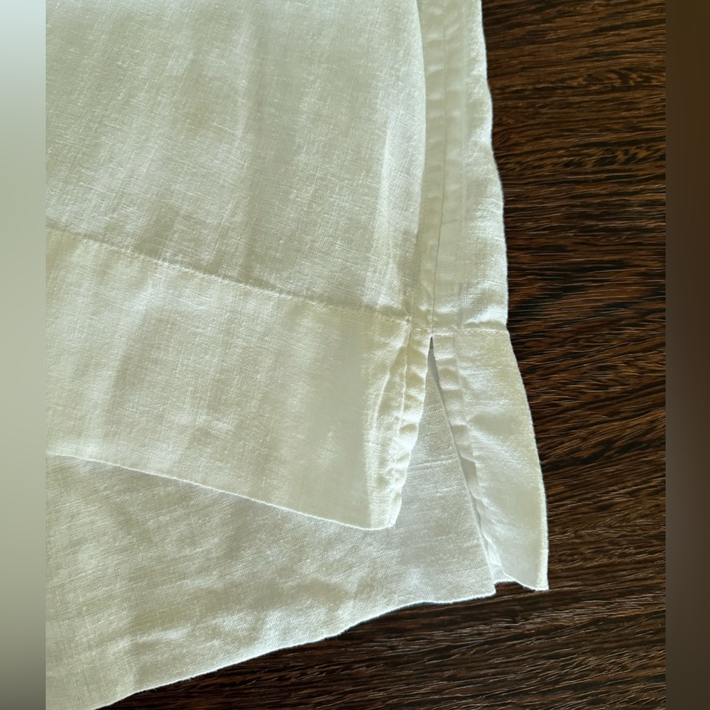 Flax White Linen top Oversized Boxy Short Sleeve Blouse - Picture 4 of 10